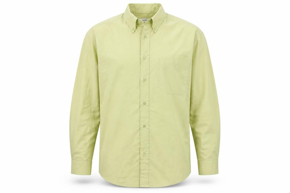 Front view of Woods & Gray Men's Green Long Sleeve Button-Down Shirt, size 15.5 Regular Fit