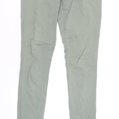 PIECES Women Green Skinny Jeans M Slim Fit Stretch Denim