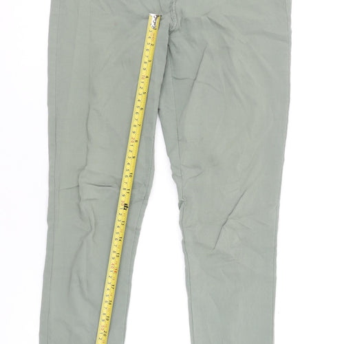 PIECES Women Green Skinny Jeans M Slim Fit Stretch Denim