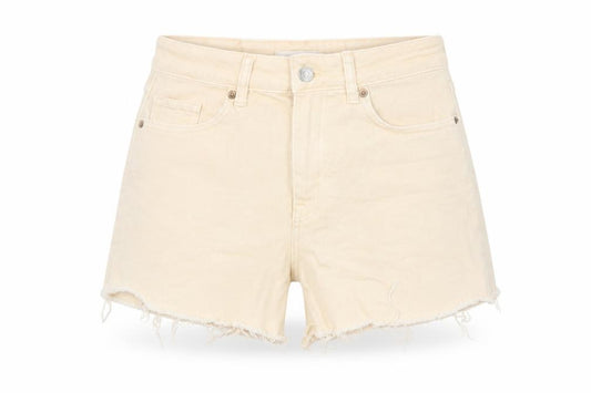 H&M Women Beige Cut-Off Denim Shorts Size 10 High Rise Casual