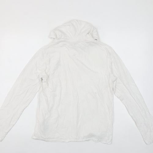 Brave Soul Men’s White Pullover Hoodie Small Cotton Hooded Sweatshirt