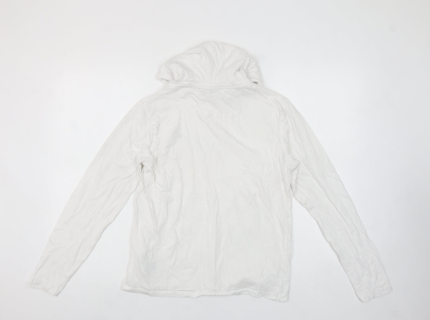 Brave Soul Men’s White Pullover Hoodie Small Cotton Hooded Sweatshirt