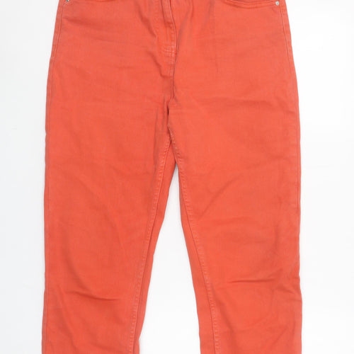 Next Women's Orange Slim Cropped Mid Rise Jeans Size 12
