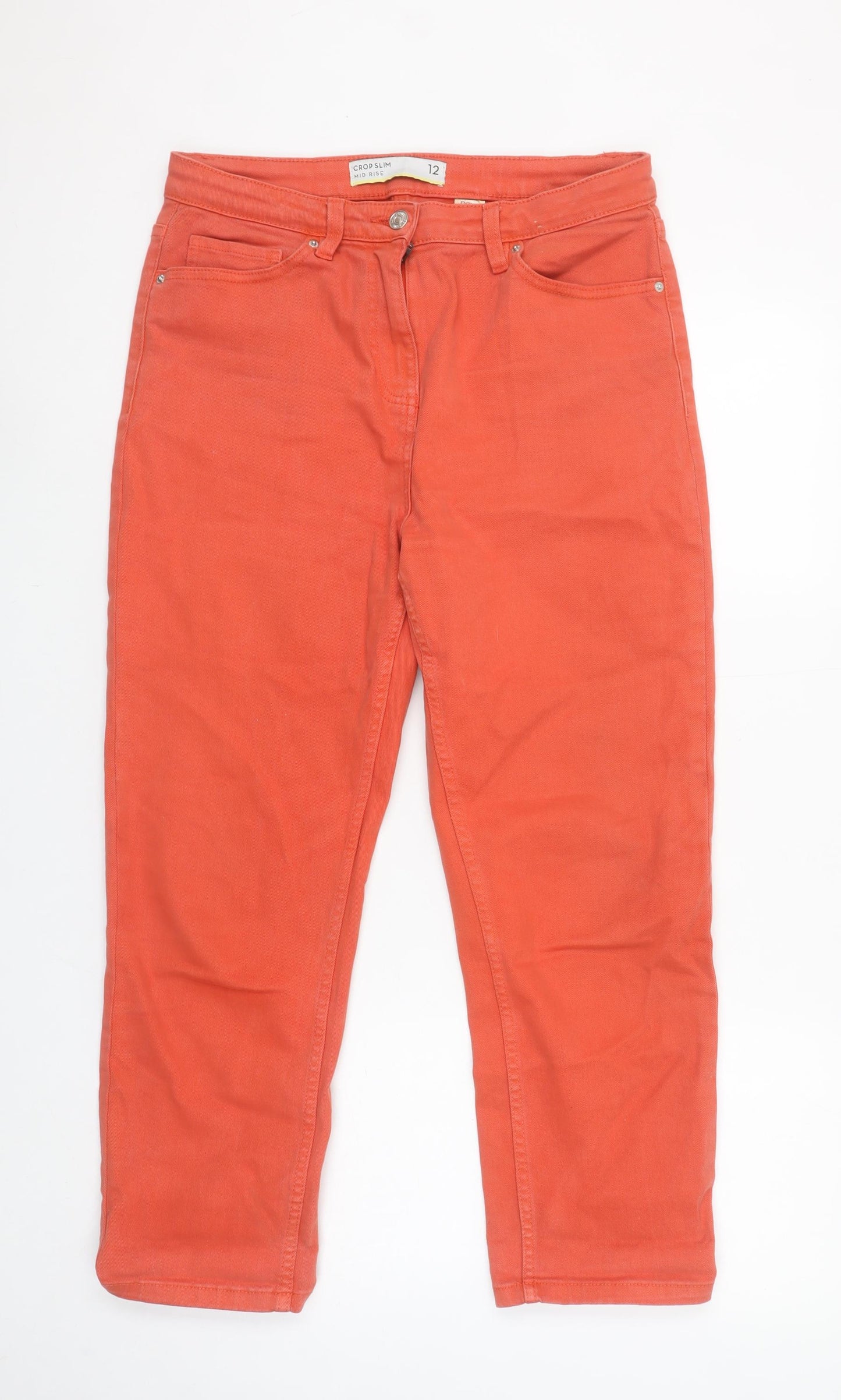 Next Women's Orange Slim Cropped Mid Rise Jeans Size 12