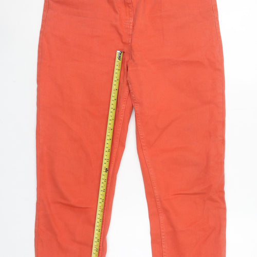 Next Women's Orange Slim Cropped Mid Rise Jeans Size 12