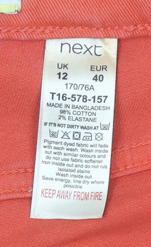 Next Women's Orange Slim Cropped Mid Rise Jeans Size 12