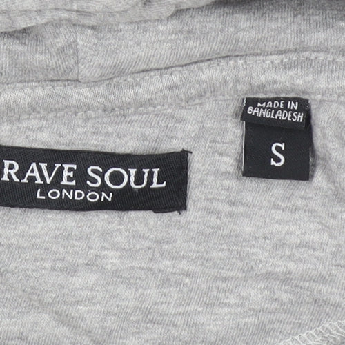 Brave Soul Men's Grey Pullover Hoodie Small Lightweight Cotton
