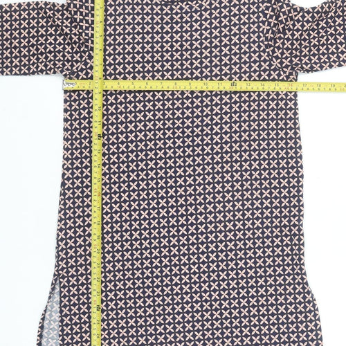 Principles Women’s Blue Geometric 3/4 Sleeve Tunic Blouse Size 10