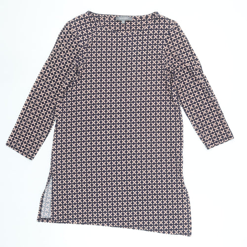 Principles Women’s Blue Geometric 3/4 Sleeve Tunic Blouse Size 10
