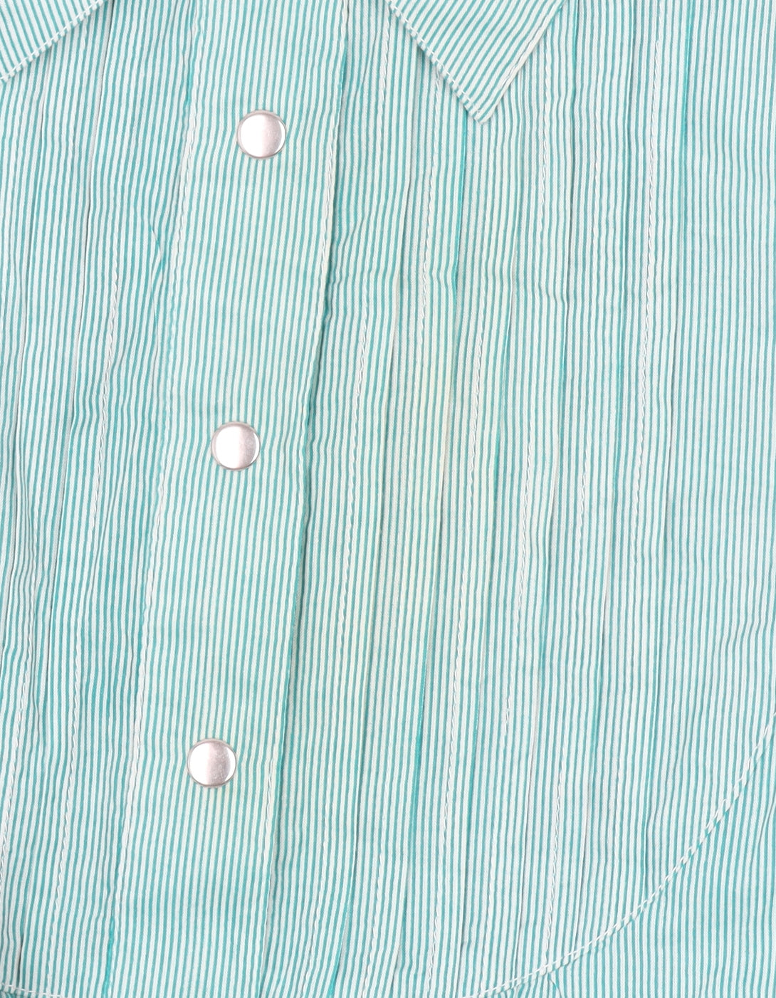 Glamorosa Women's Green Striped Cotton Tunic Button-Up Shirt UK 30