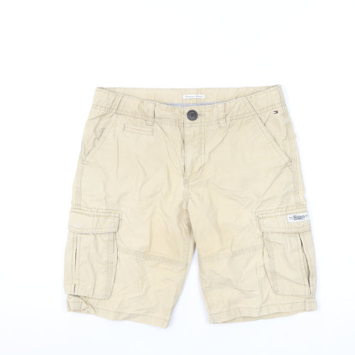 Tommy Hilfiger Boys Beige Cargo Shorts Size 13 Years Cotton Twill