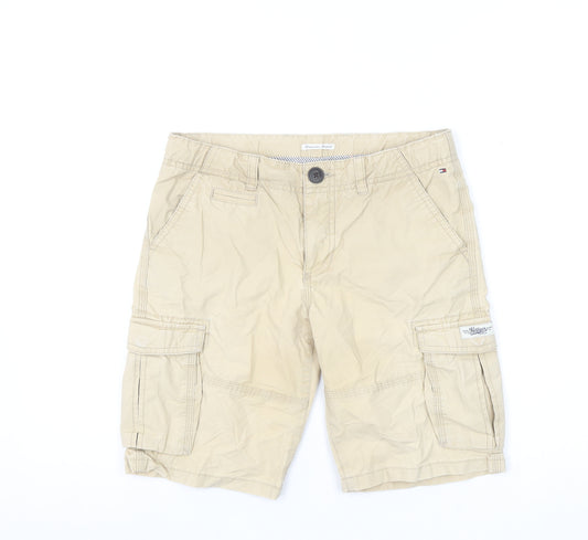 Tommy Hilfiger Boys Beige Cargo Shorts Size 13 Years Cotton Twill