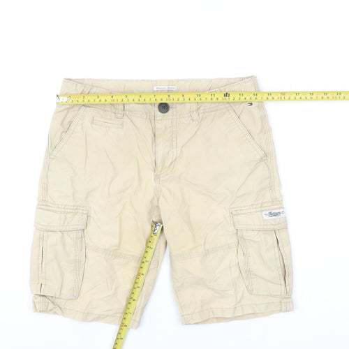 Tommy Hilfiger Boys Beige Cargo Shorts Size 13 Years Cotton Twill