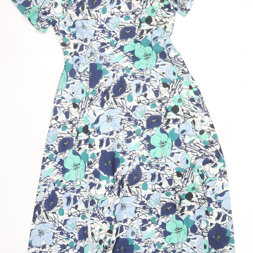 Pixie Daisy Womens Multicoloured Floral A-Line Midi Dress Size 10