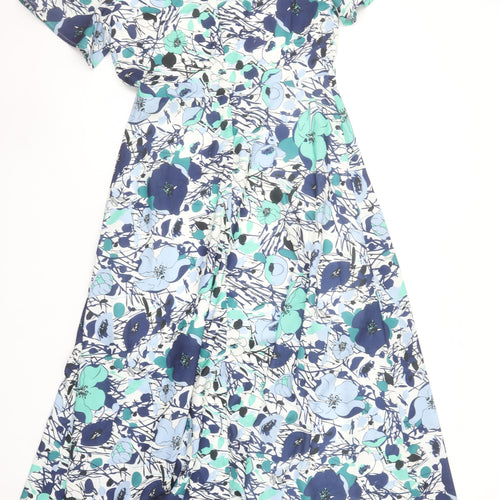 Pixie Daisy Womens Multicoloured Floral A-Line Midi Dress Size 10