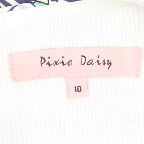 Pixie Daisy Womens Multicoloured Floral A-Line Midi Dress Size 10