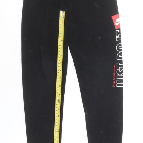 Nike Boys Black Jogger Trousers 6-7 Years Cotton Blend Sportswear
