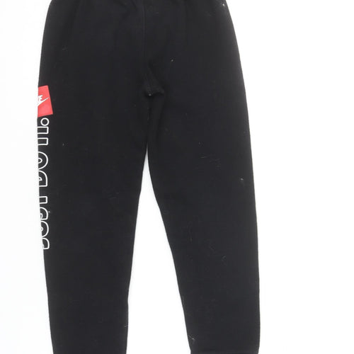Nike Boys Black Jogger Trousers 6-7 Years Cotton Blend Sportswear