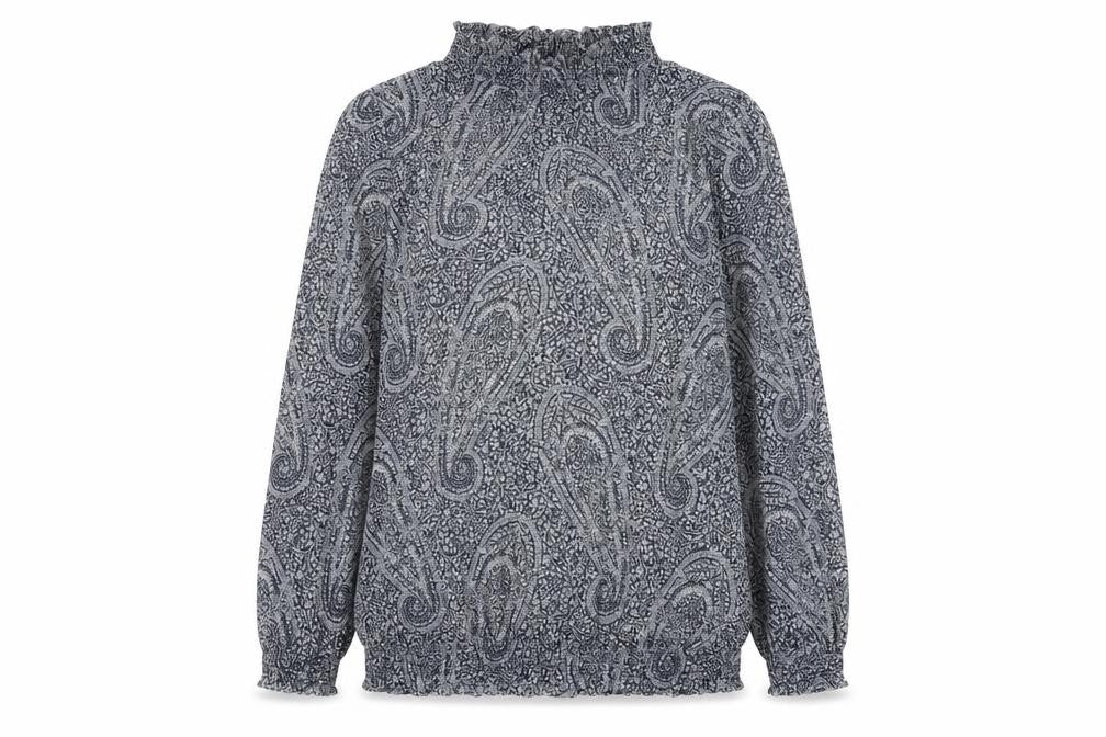 MNG Suit Womens Blue Paisley Long Sleeve Blouse UK 12 Medium