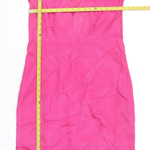 Paul Costelloe Women’s Pink Sheath Dress UK 16 V-Neck Formal