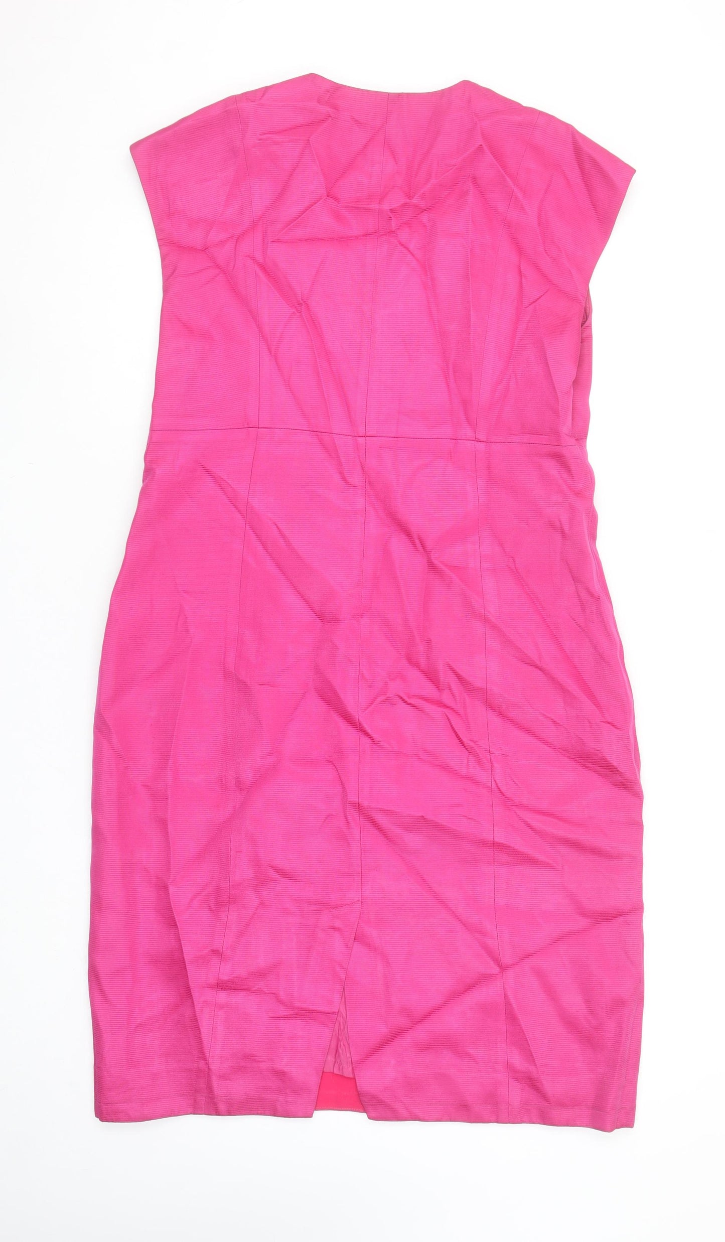 Paul Costelloe Women’s Pink Sheath Dress UK 16 V-Neck Formal