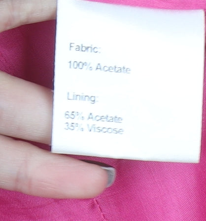Paul Costelloe Women’s Pink Sheath Dress UK 16 V-Neck Formal