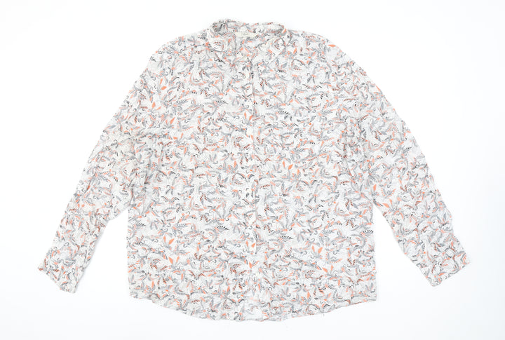 Next Women’s Multicoloured Floral Viscose Blouse UK 18 Long Sleeve Casual