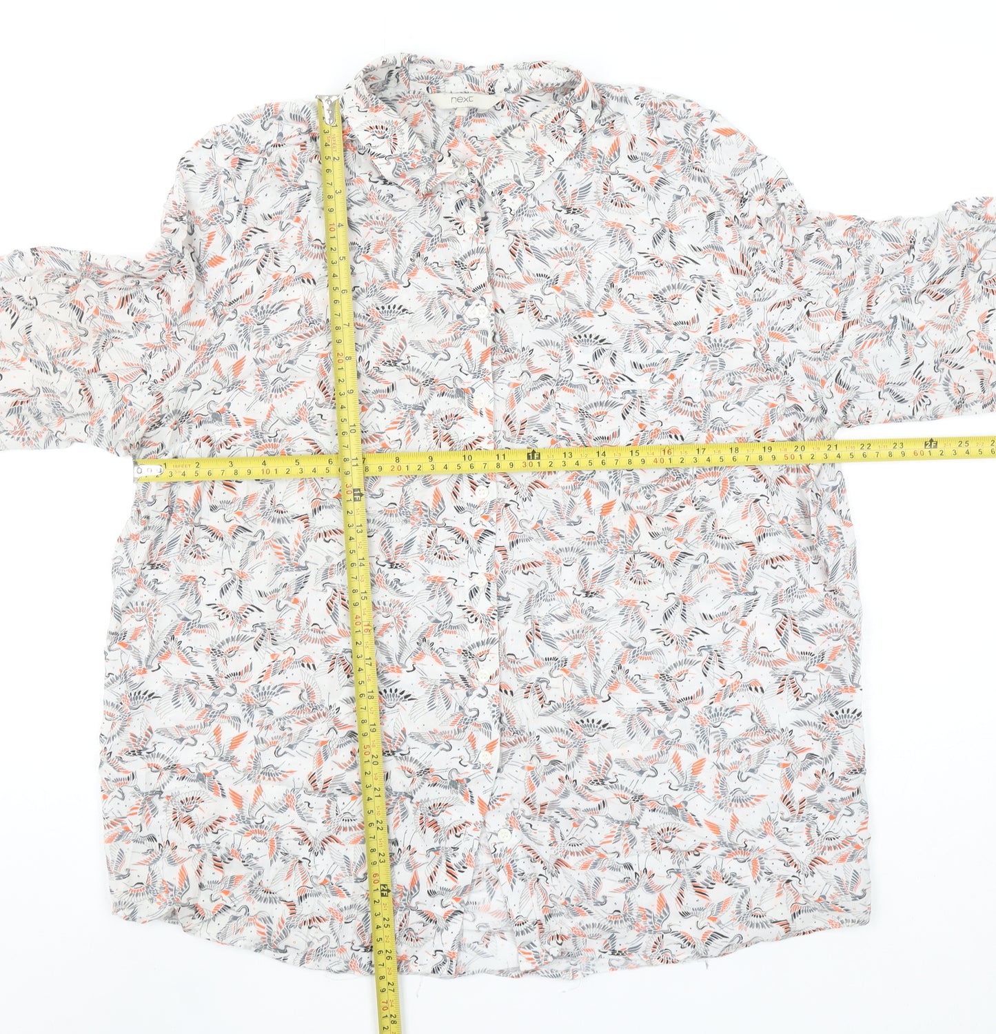 Next Women’s Multicoloured Floral Viscose Blouse UK 18 Long Sleeve Casual