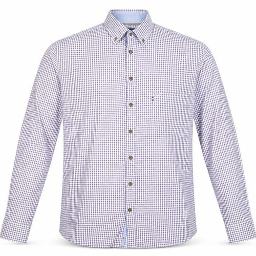 André Jeanswear Men's Blue Check Long Sleeve Button-Up Shirt L