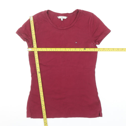 Tommy Hilfiger Women's Red XS Basic Cotton T-Shirt
