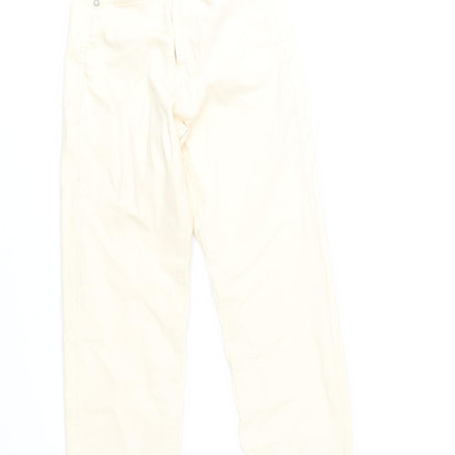Stradivarius Women Beige Mom Slim Jeans UK 4 Cotton Blend