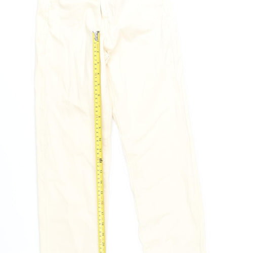 Stradivarius Women Beige Mom Slim Jeans UK 4 Cotton Blend