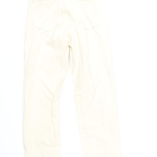 Stradivarius Women Beige Mom Slim Jeans UK 4 Cotton Blend