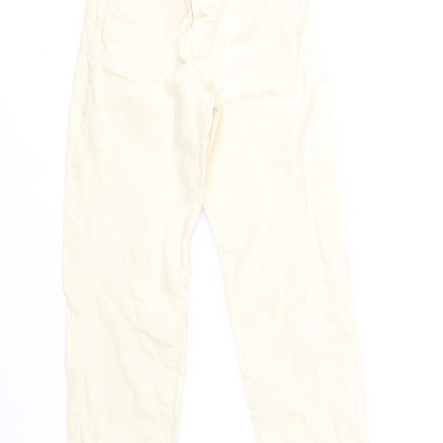 Stradivarius Women Ivory Slim Jeans UK 4 Cotton Denim Stretch