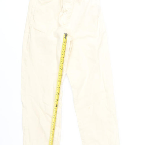 Stradivarius Women Ivory Slim Jeans UK 4 Cotton Denim Stretch