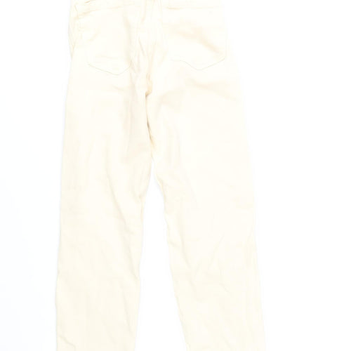 Stradivarius Women Ivory Slim Jeans UK 4 Cotton Denim Stretch