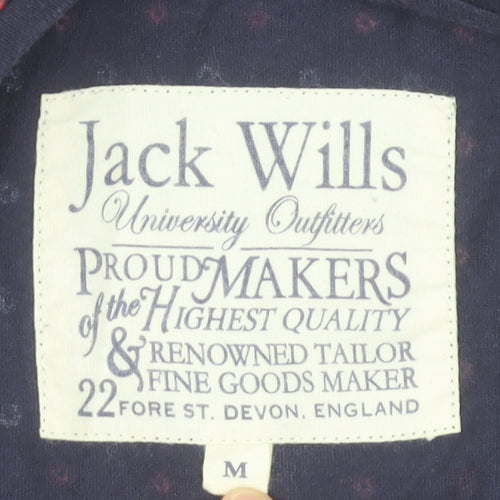 Jack Wills Men's Navy Polka Dot Cotton Crew Neck T-Shirt Size M