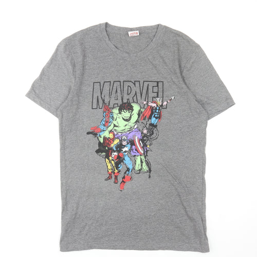 Marvel Men's Grey Graphic Avengers Cotton Blend T-Shirt Size S