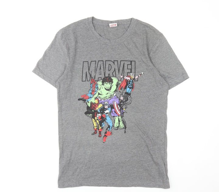 Marvel Men's Grey Graphic Avengers Cotton Blend T-Shirt Size S