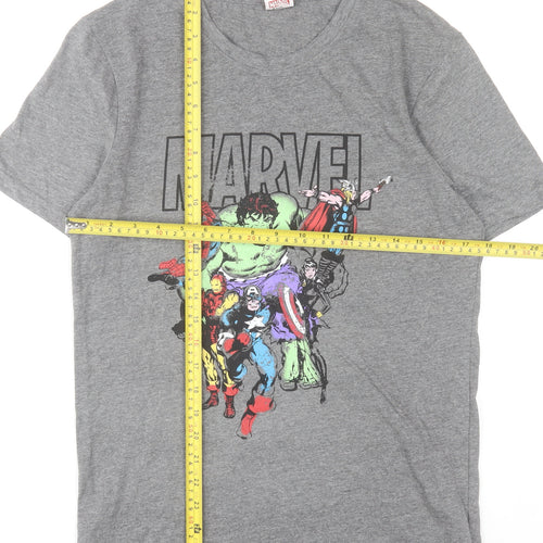 Marvel Men's Grey Graphic Avengers Cotton Blend T-Shirt Size S