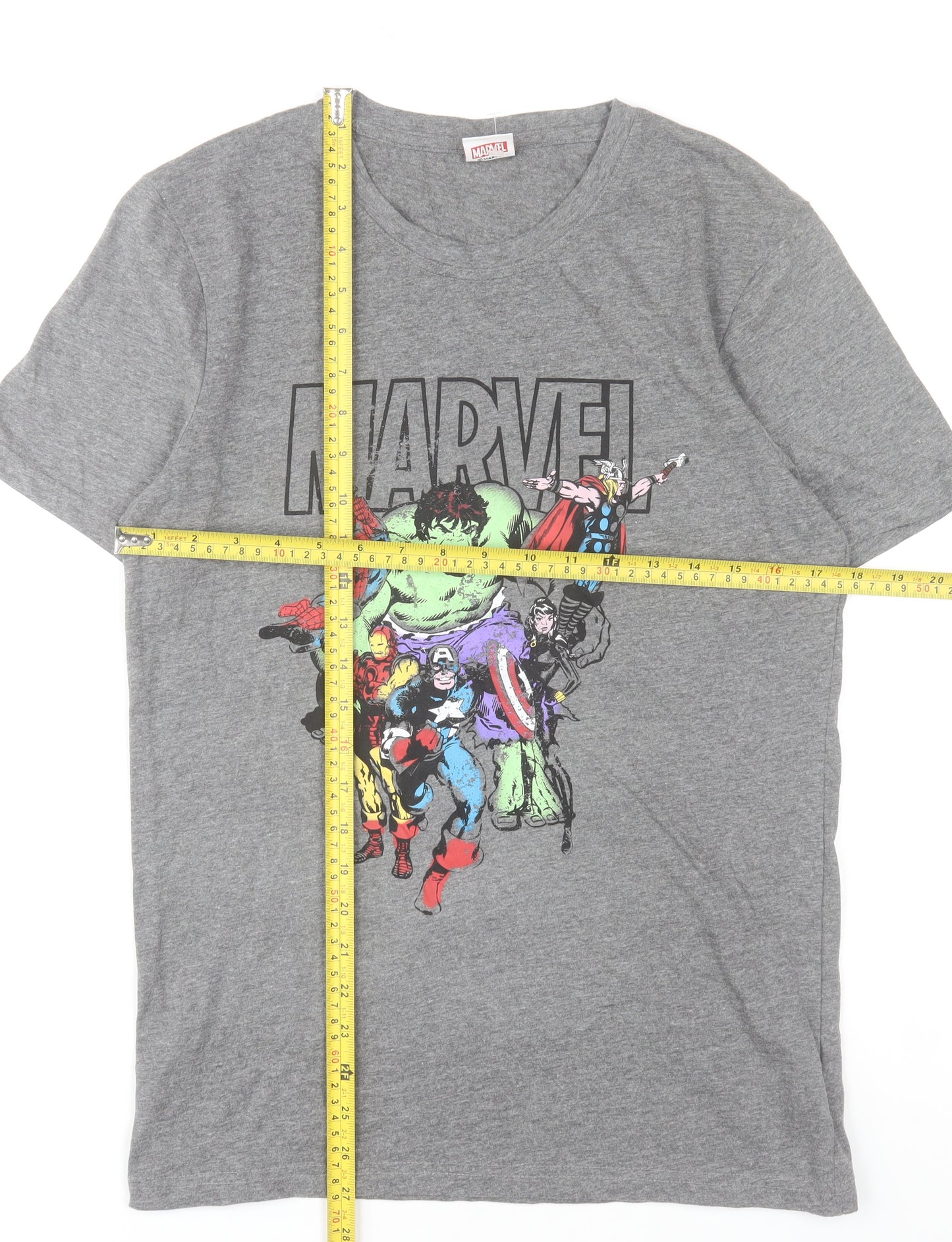 Marvel Men's Grey Graphic Avengers Cotton Blend T-Shirt Size S