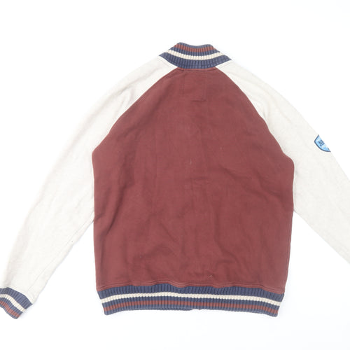 Next Boys Brown Varsity Jacket 14 Years Cotton Blend Lined Casual Style