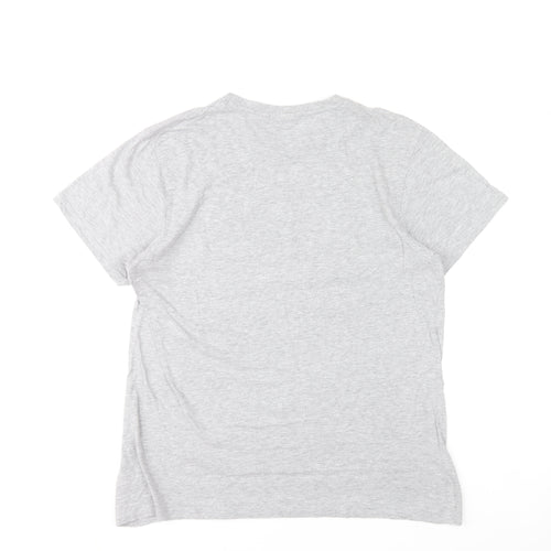 Lee Cooper Men's Grey Graphic Logo Crew Neck Short Sleeve T-Shirt M