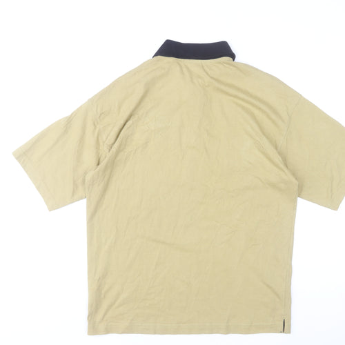 H&M Men's Beige Relaxed Fit Short Sleeve Polo Shirt Size S