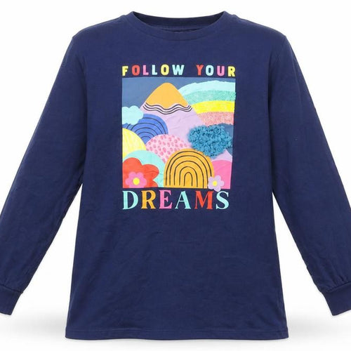 Next Girls Blue Long Sleeve Crew Neck Graphic T-Shirt 12 Years Cotton