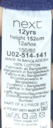 Next Girls Blue Long Sleeve Crew Neck Graphic T-Shirt 12 Years Cotton