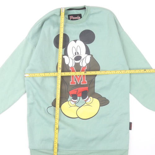 Pandy Women’s Green Mickey Mouse Pullover Sweatshirt Size L