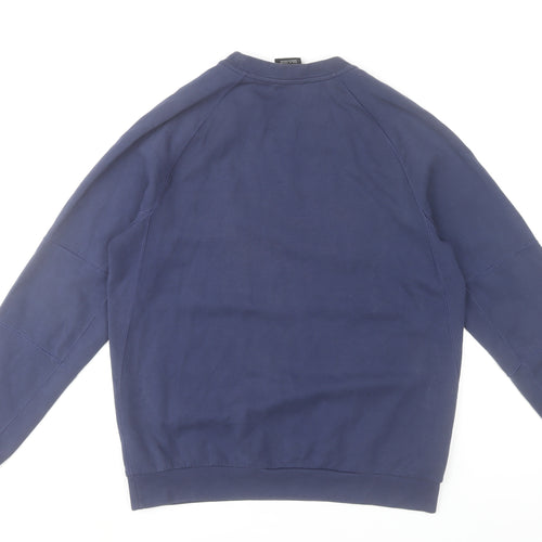 Nike Men’s Blue Crew Neck Logo Sweatshirt Size M Regular Fit Pullover