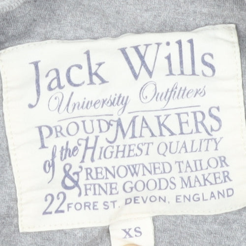 Jack Wills Mens Grey Graphic British Cotton T-Shirt XS Regular Fit