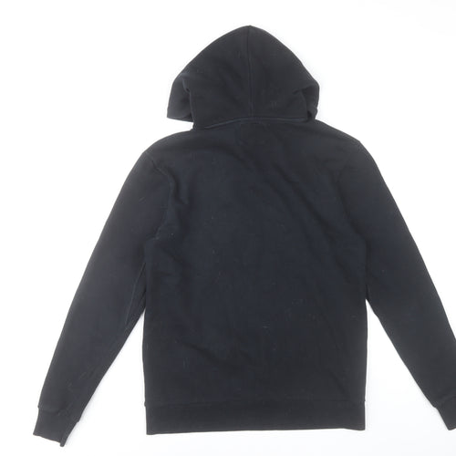 SikSilk Men's Black Pullover Hoodie XS Logo Fleece Long Sleeve